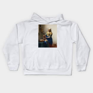 The Milkmaid by Vermeer Kids Hoodie